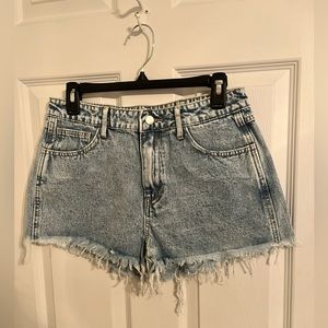 Ripped raw Trim Denim Shorts
